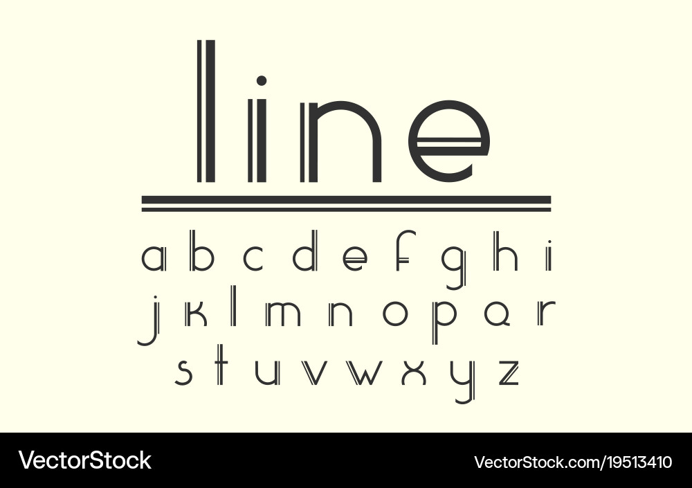 Curved Double Line Font - Retro Style vector image