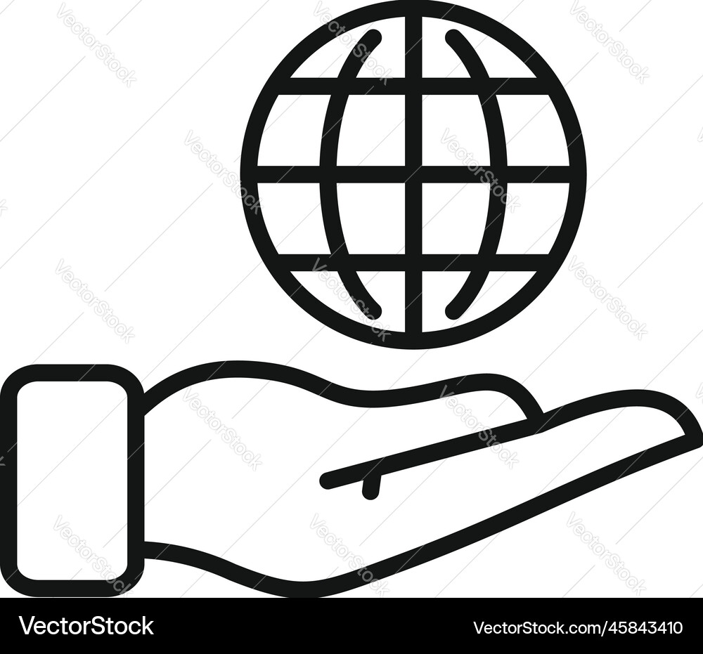 Global trust icon outline core value Vector Image