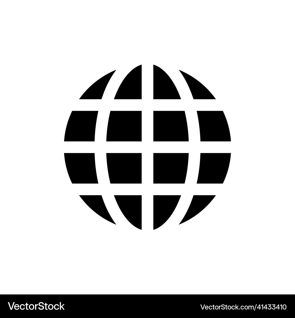 Globe icon with shadow on a gray background Vector Image