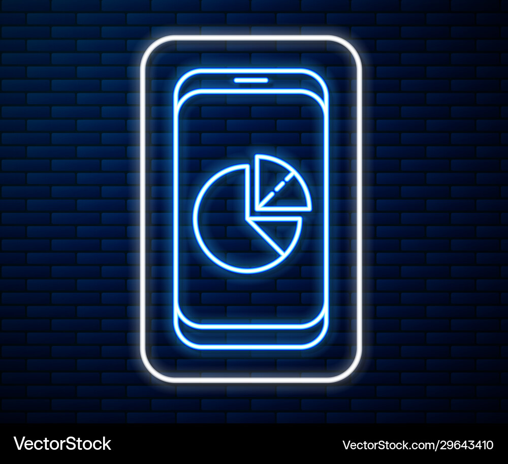 Glowing neon line mobile phone with graph chart Glowing neon line mobile phone with graph chart vector image