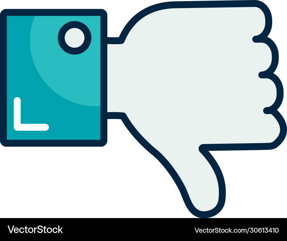 Hand with thumb down icon line color style Vector Image