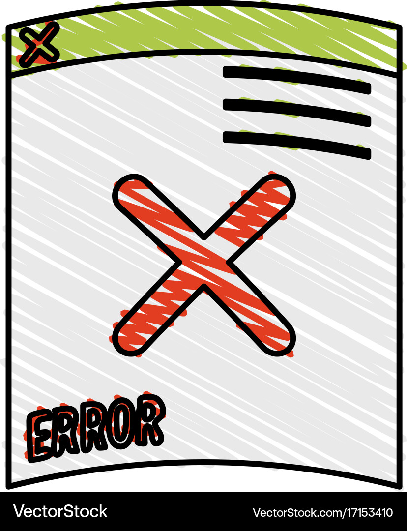 Isolated error document design vector image