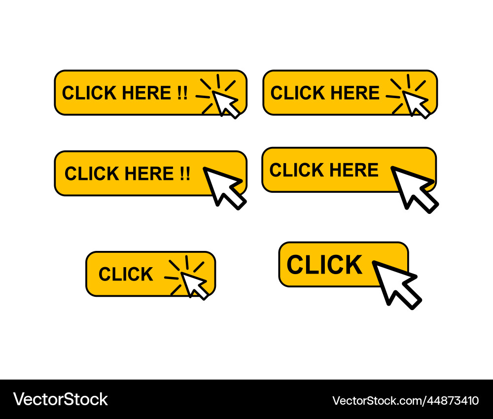 Klicken Sie hier Web-Taste Internet-Flach Klicken Sie hier Web-Taste Internet-Flach vektorbild