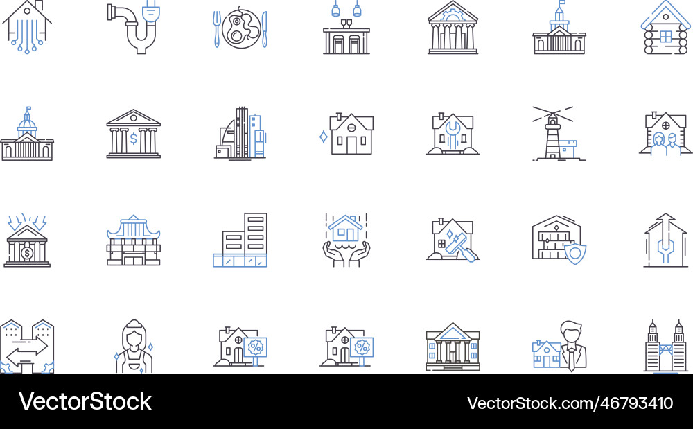 Layout line icons collection design structure Layout line icons collection design structure vector image