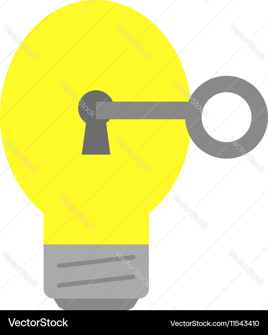 Light bulb with key Vector Image