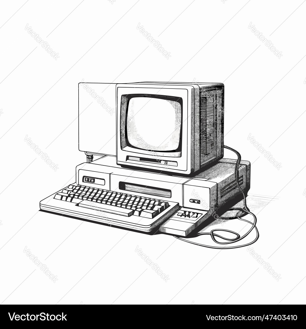 Line art computer design vector image