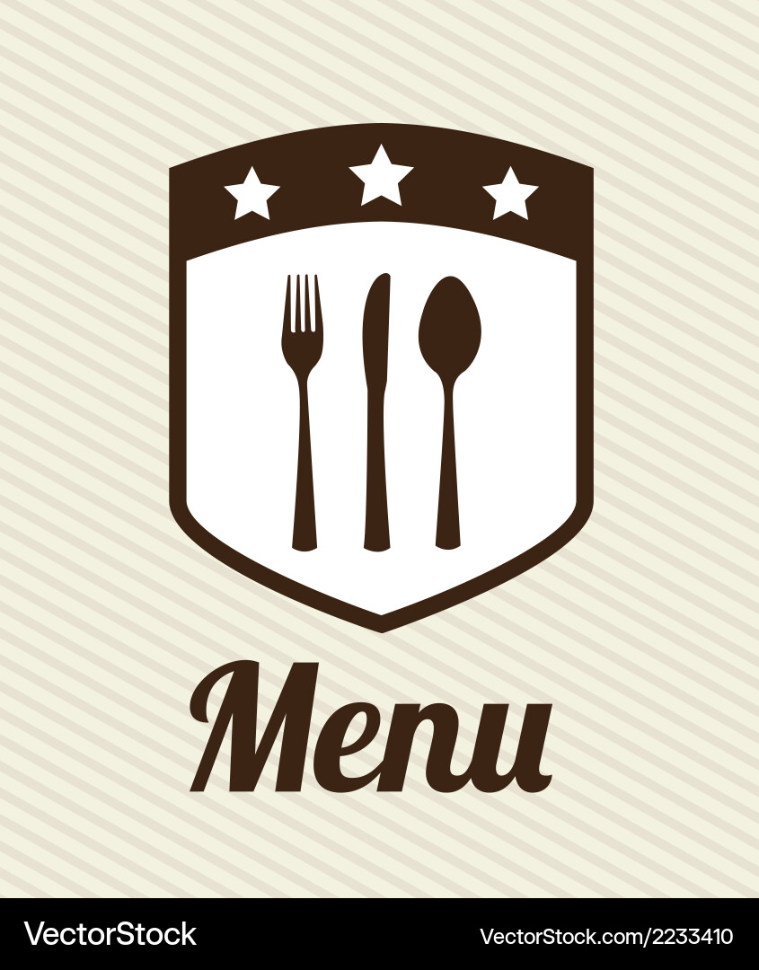 Menu design over lineal background vector image