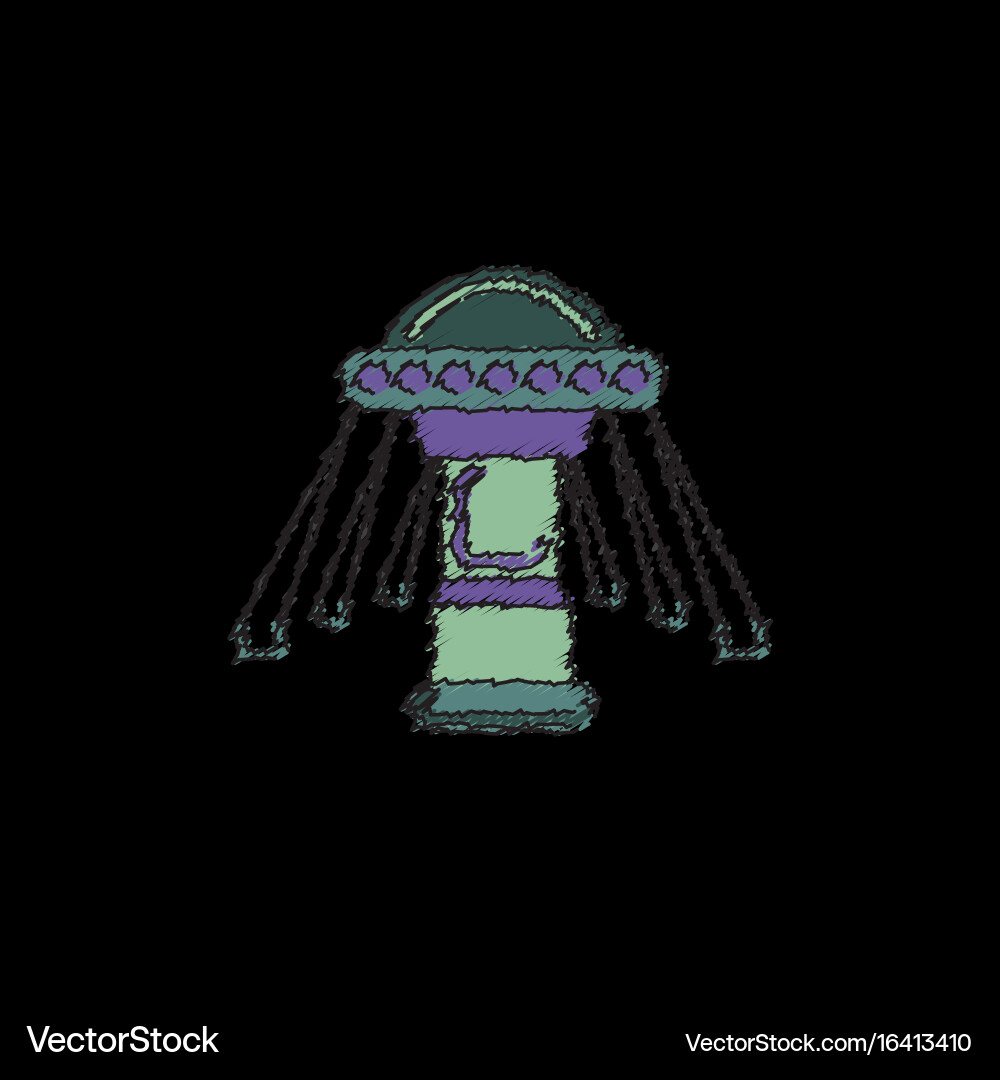 Merry-go-round icon in hatching style vector image