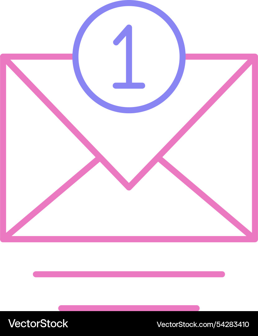 Message line two colour icon Vector Image