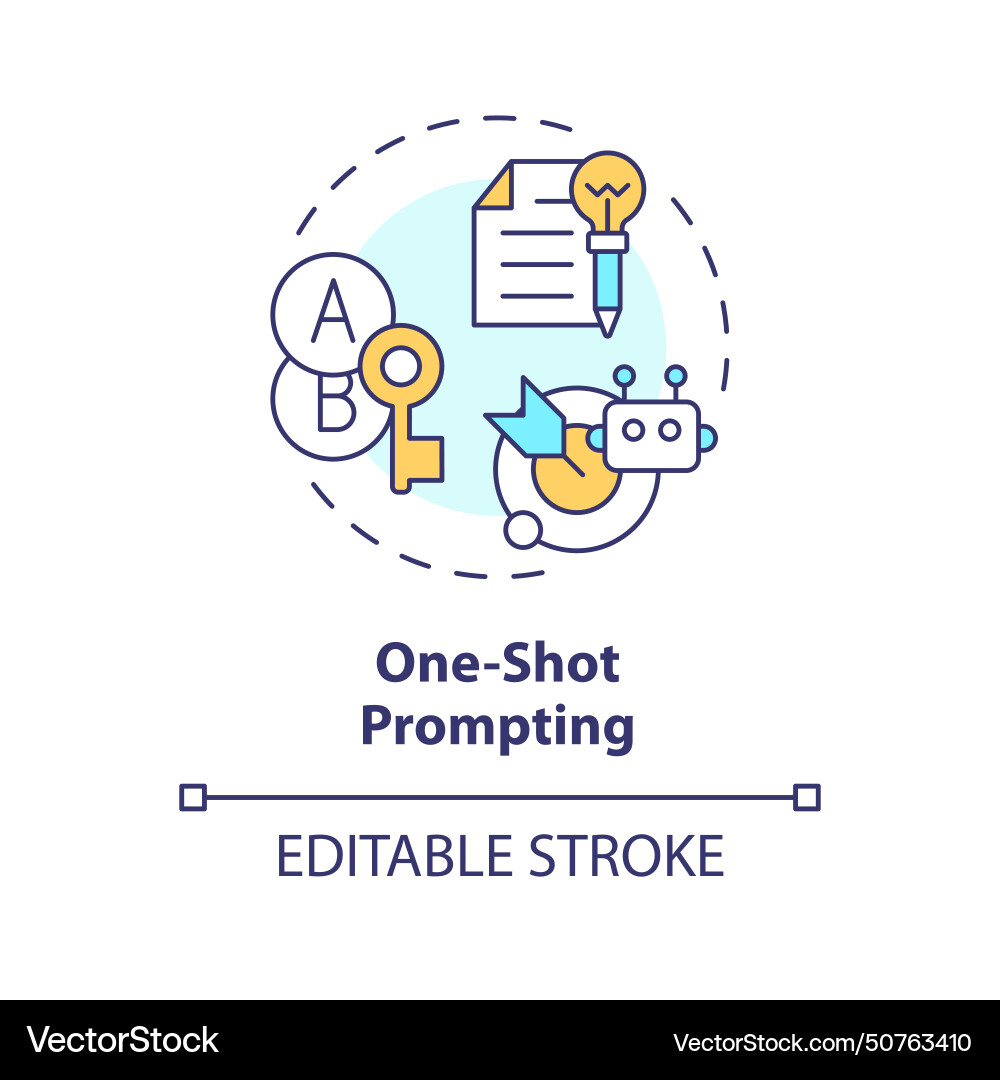 One shot prompting multi color concept icon vector image