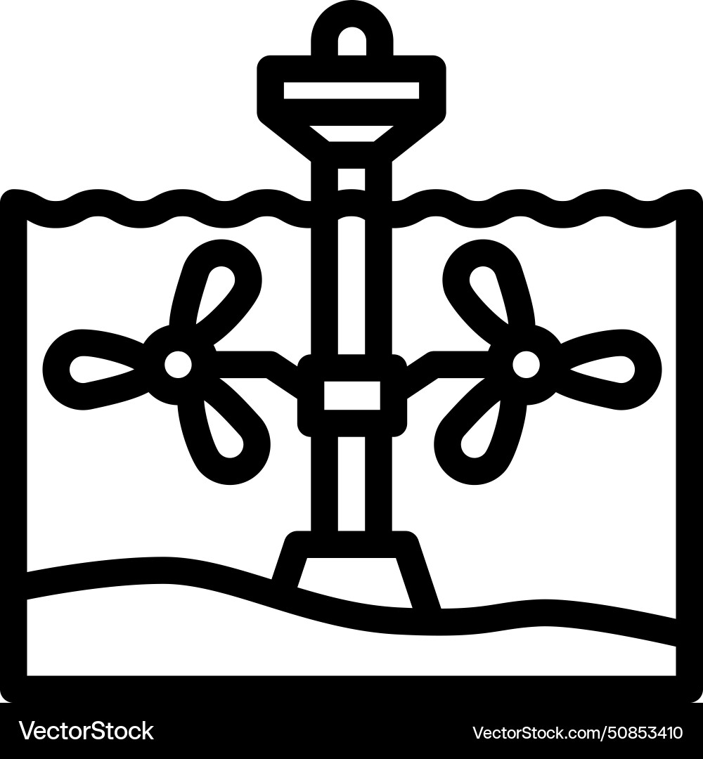 Range systems barrages tidal line icon vector image