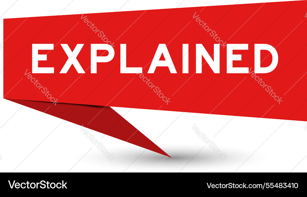 Red color speech banner with word explained Red color speech banner with word explained vector image