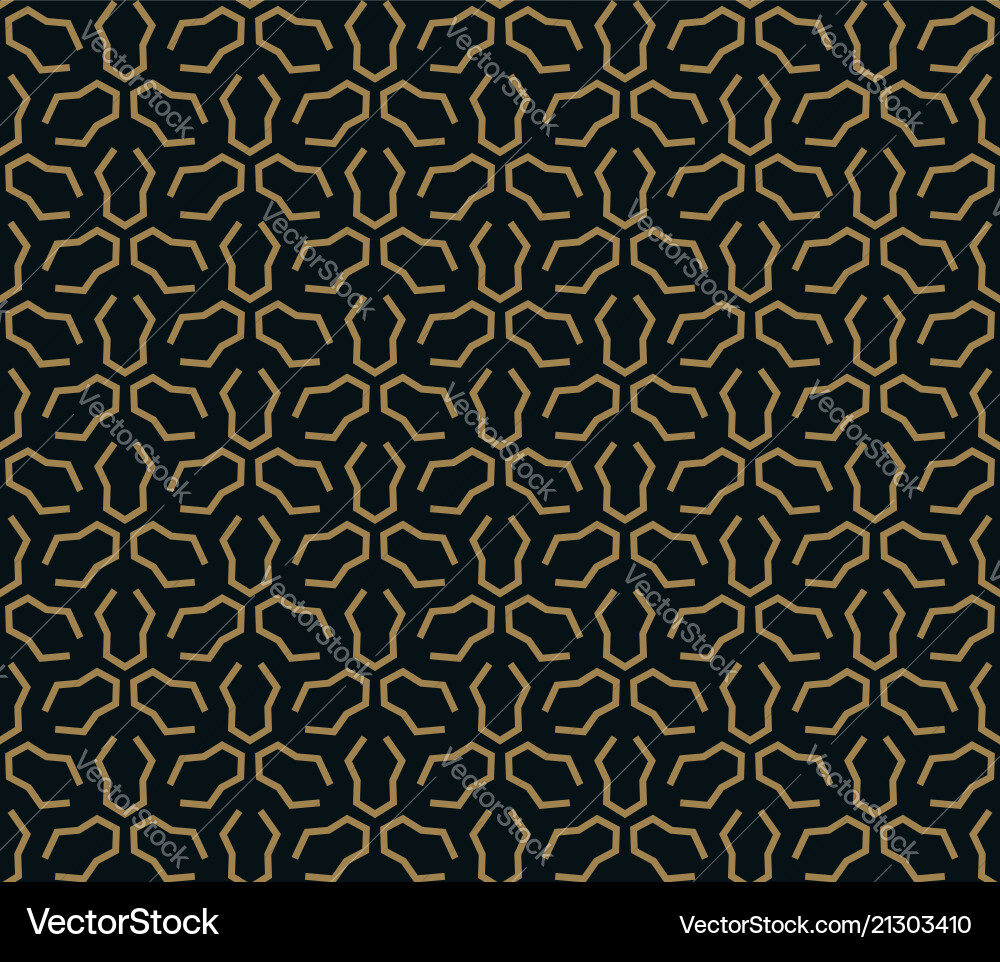 Seamless pattern of intersecting thin gold lines vector image