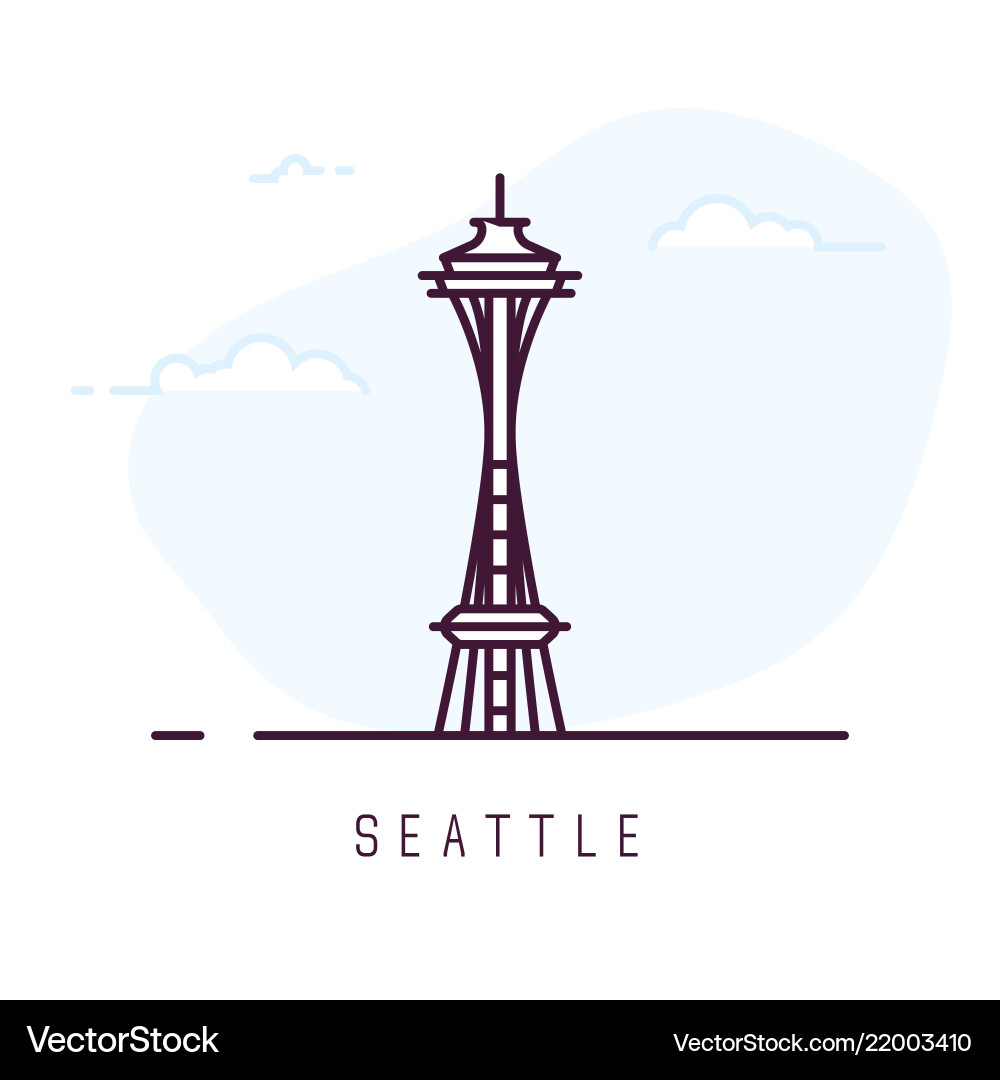 Seattle line style vector image