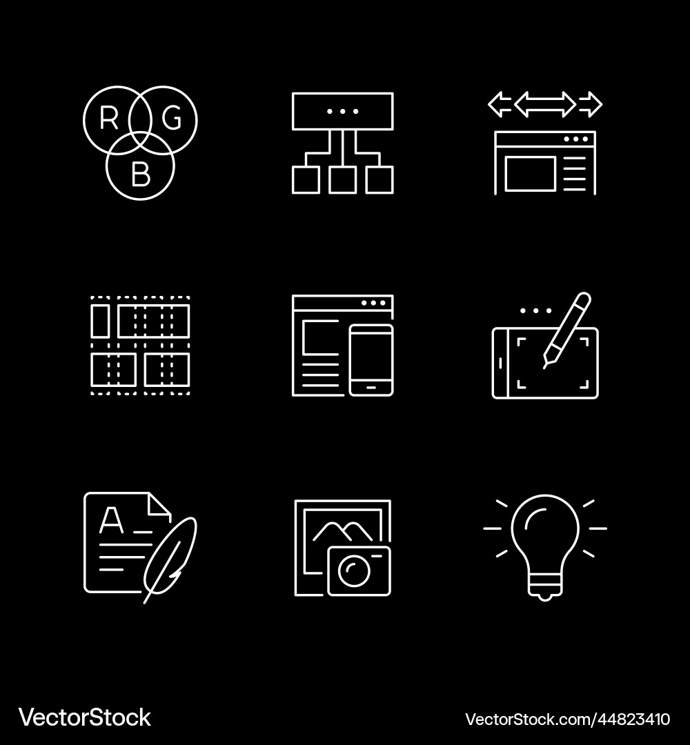 Set line icons of web design Set line icons of web design vector image