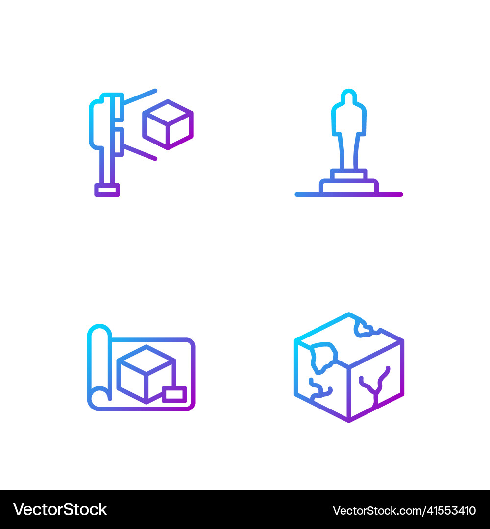 Set line isometric cube graphing paper Set line isometric cube graphing paper vector image