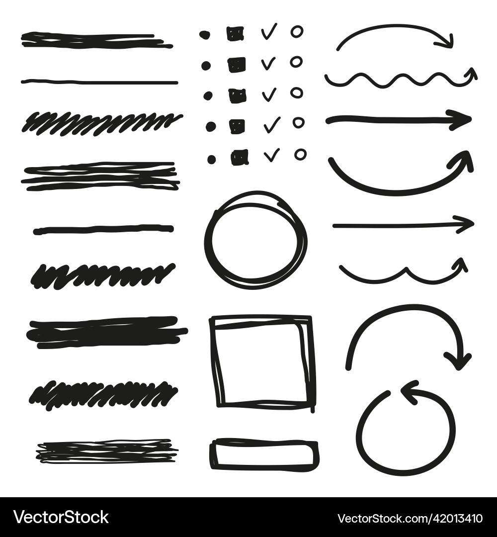 Set of markers arrows pointers and frames Set of markers arrows pointers and frames vector image