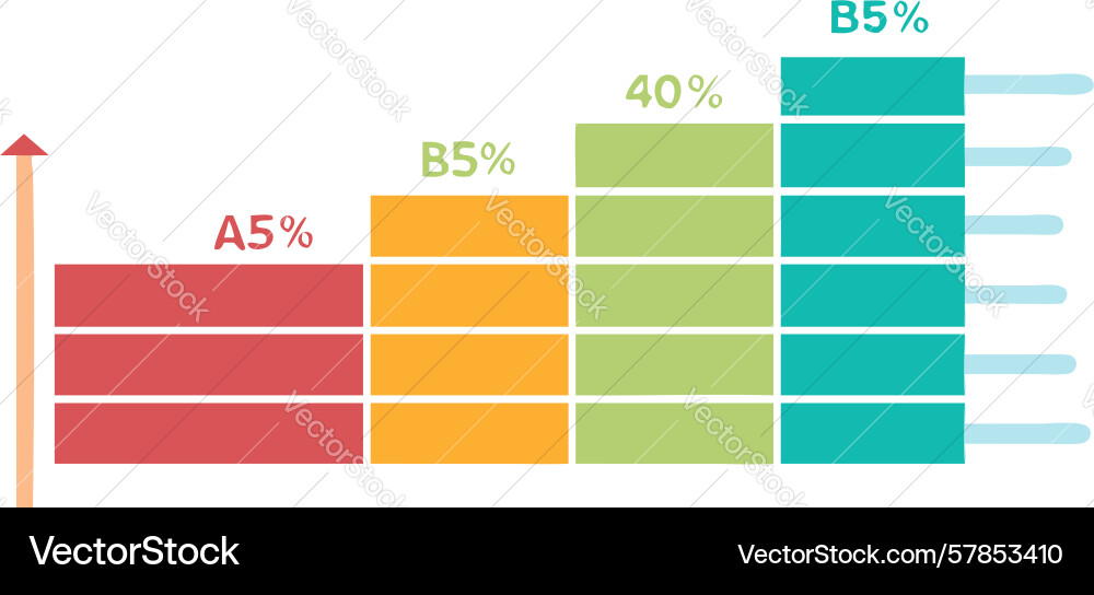 Stacked bar chart with growth data design Vector Image
