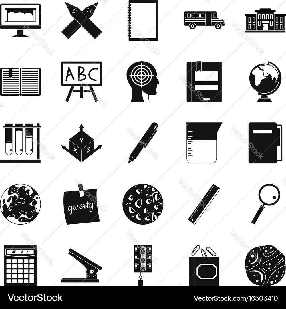 Survey icons set simple style Vector Image