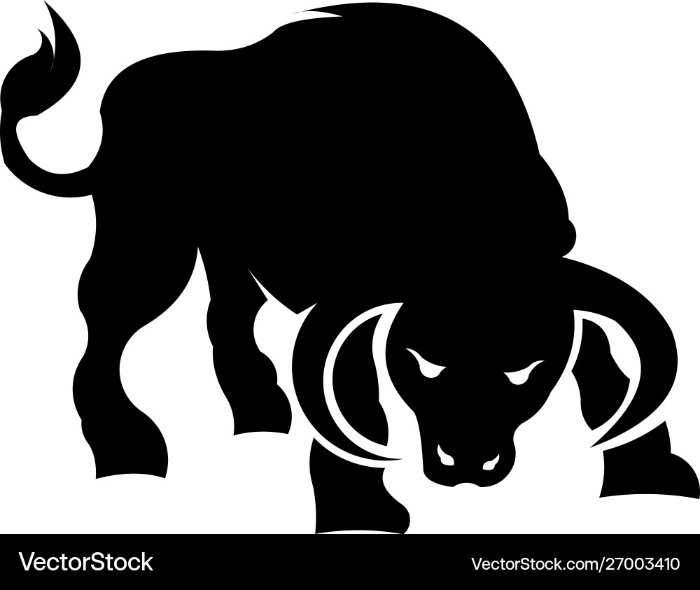 Taurus Bull Logo - Powerful Horned Animal Vector Image