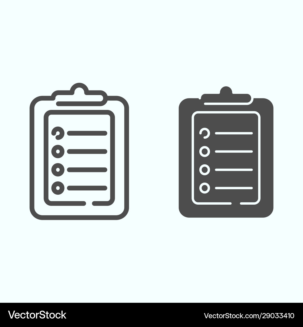 Test line and solid icon document with pointers Test line and solid icon document with pointers vector image