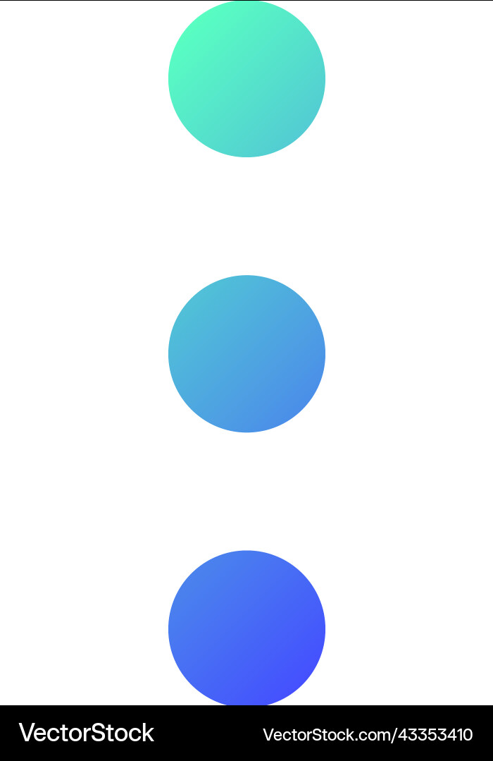 Three vertical dots menu pixel perfect gradient Three vertical dots menu pixel perfect gradient vector image