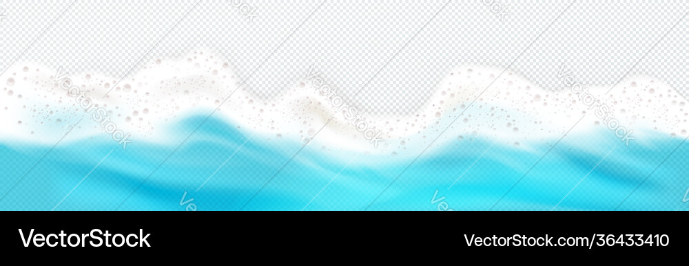 Top view sea wave foam splashing border frame Top view sea wave foam splashing border frame vector image