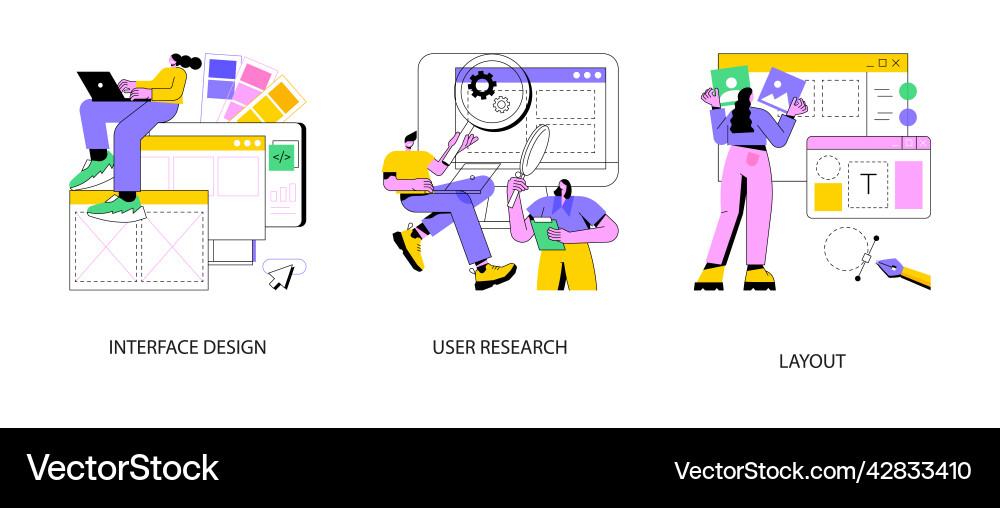 User interface development abstract concept Vector Image