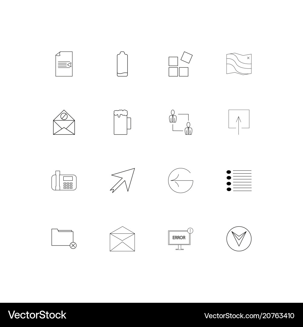 Web applications linear thin icons set outlined Vector Image