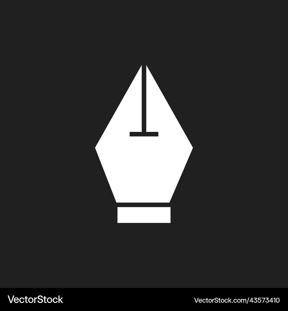 White fountain pen icon on black background White fountain pen icon on black background vector image