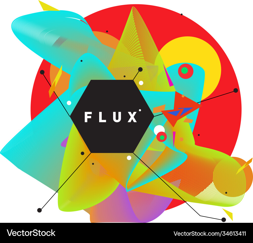 3d colorful wave background dynamic flux effect 3d colorful wave background dynamic flux effect vector image