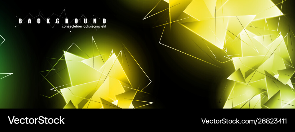 Abstract background with glowing triangles Vector Image