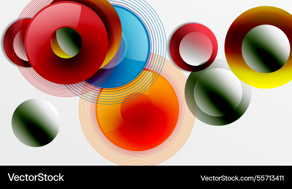 Abstract composition of overlapping circles Vector Image