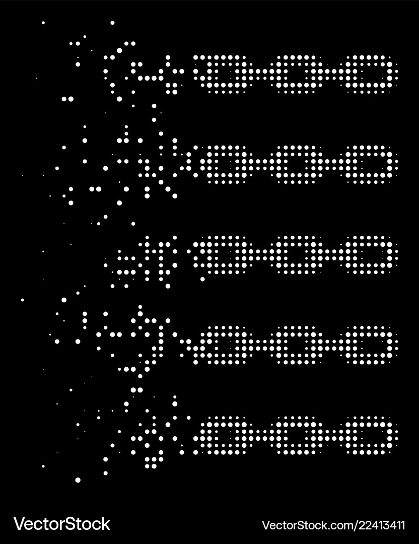 Bright fragmented dotted halftone blockchain list Bright fragmented dotted halftone blockchain list vector image