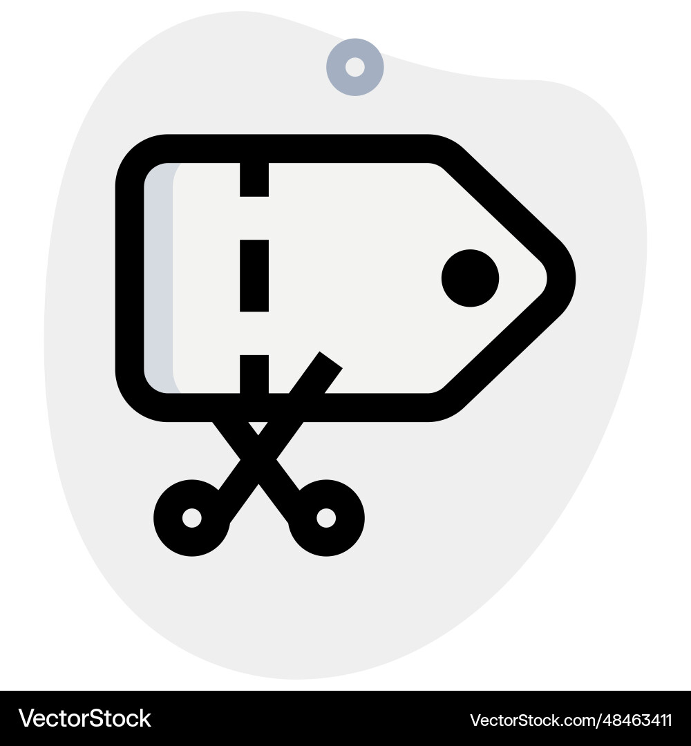 Cutting price tag linked with product Vector Image