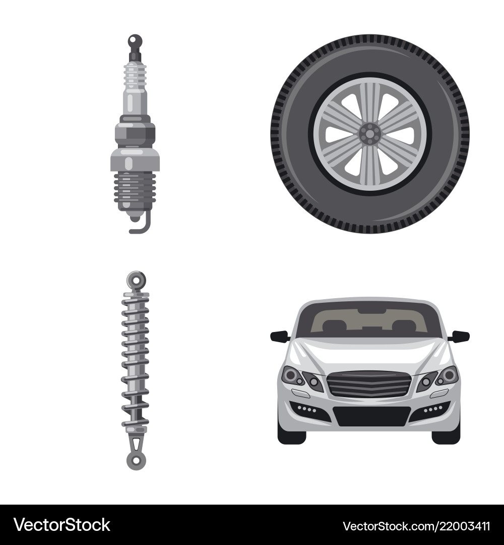 Design of auto and part icon collection Design of auto and part icon collection vector image
