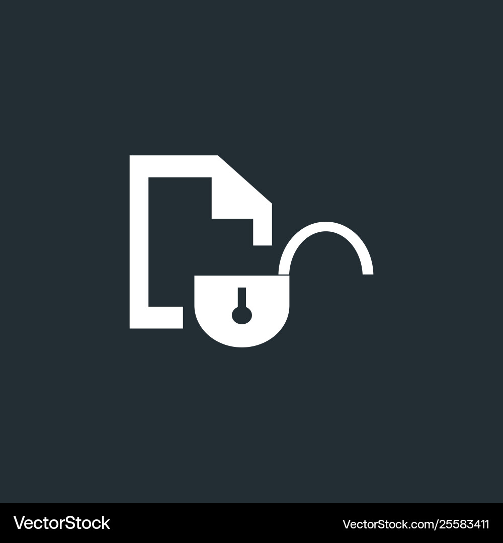 Document security password unlock icon Vector Image