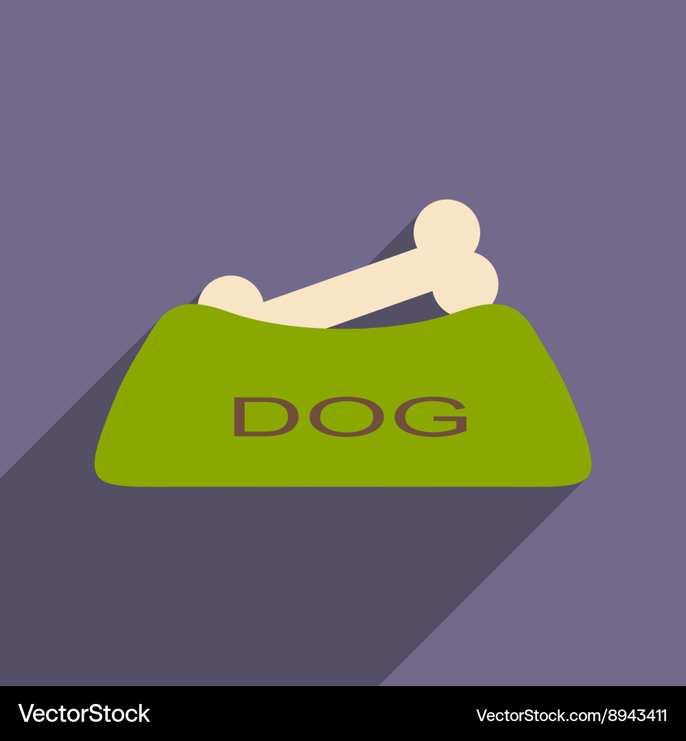 Flat with shadow icon and mobile application dog vector image