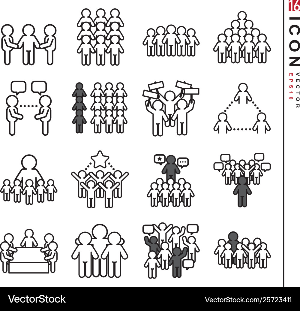 Icon community set design Icon community set design Vector Image