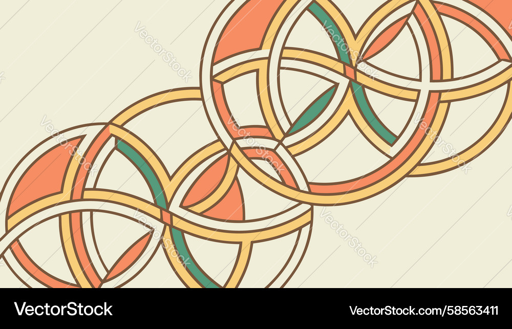 Interlocking Circular Geometric Pattern Vector Image