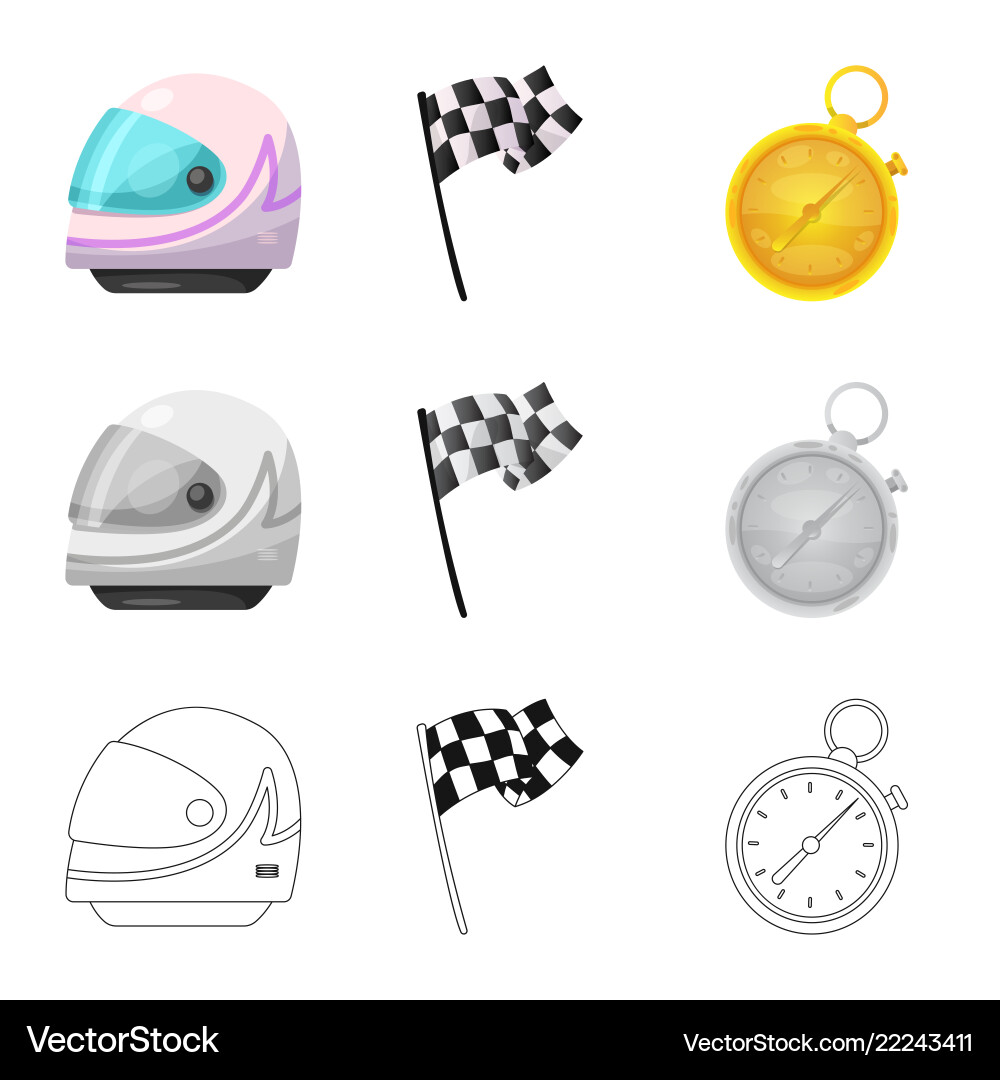 Isolated object of car and rally symbol set Isolated object of car and rally symbol set vector image