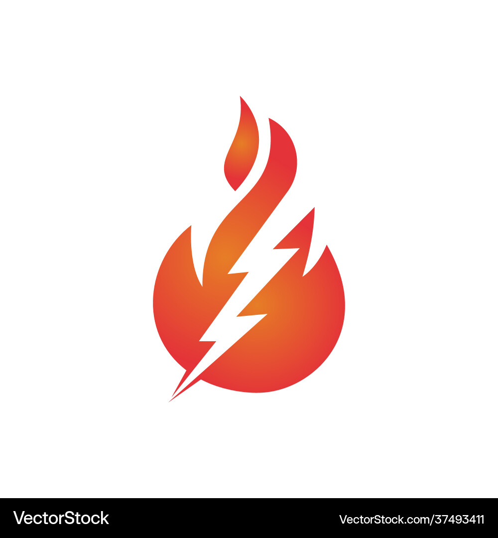 Lightning Fire Energy Logo Vector Image