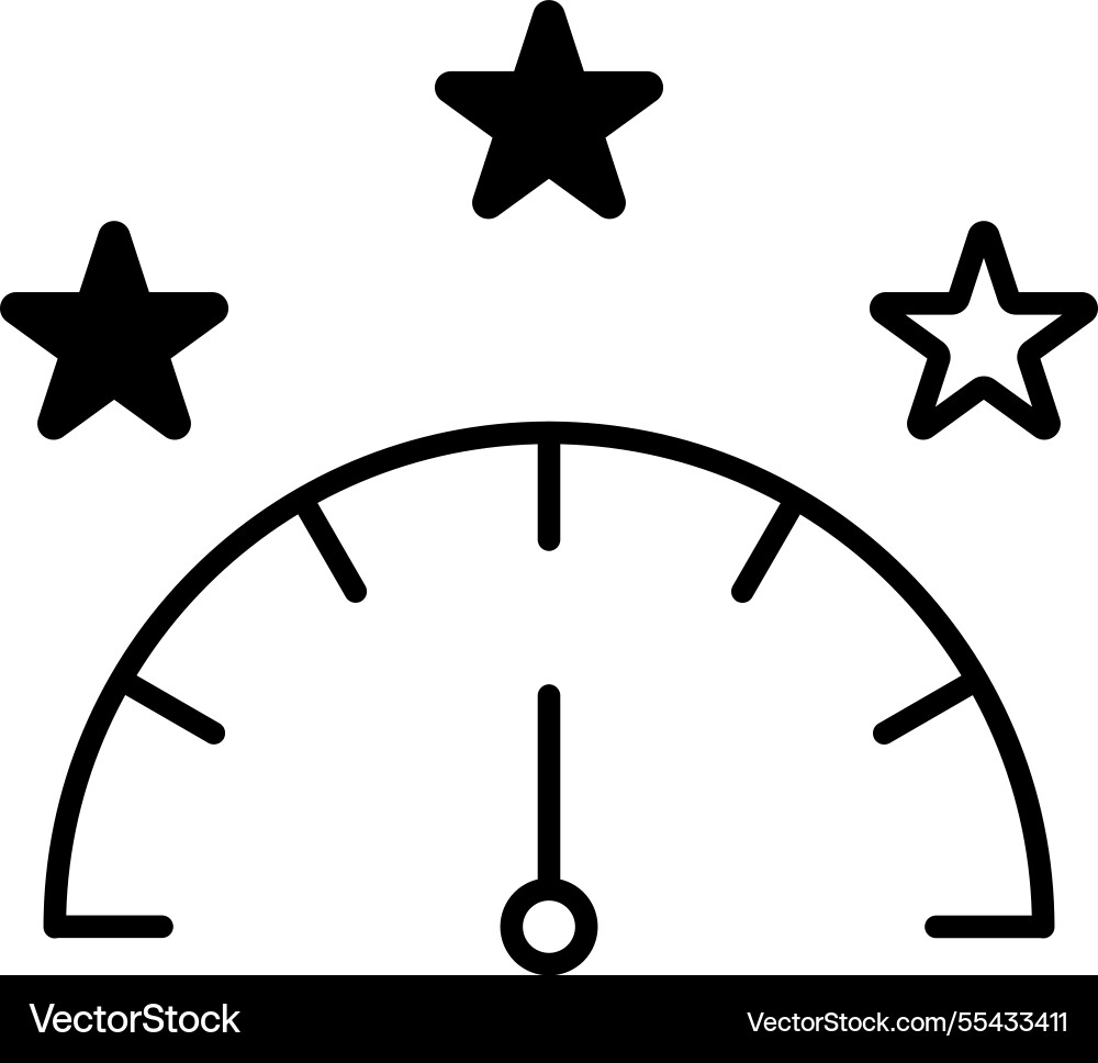 Middle level rating measure vector image