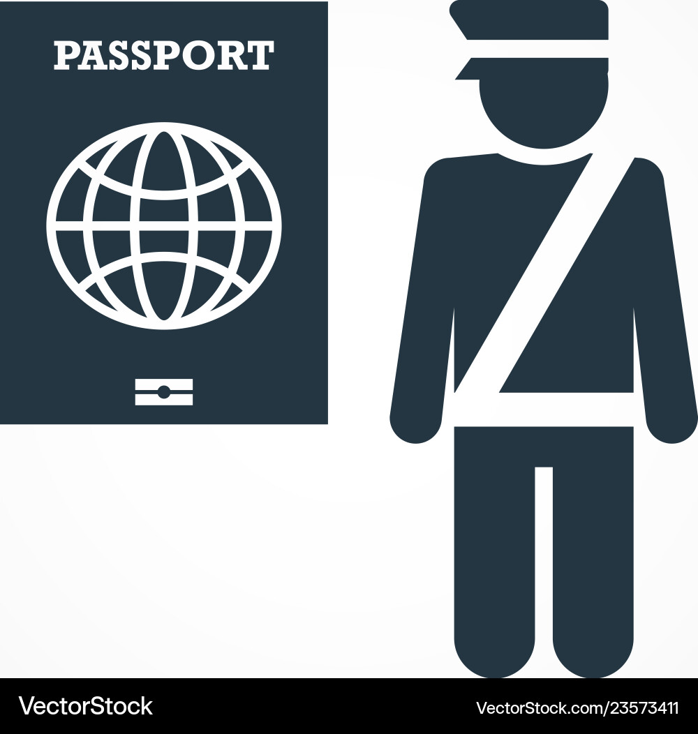 Passport control creative icon simple element vector image