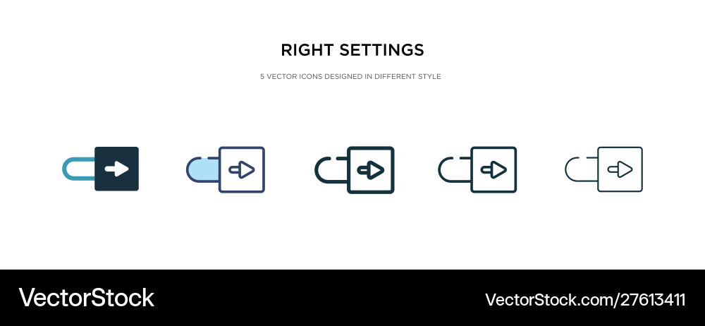 Right settings icon in different style two Right settings icon in different style two vector image