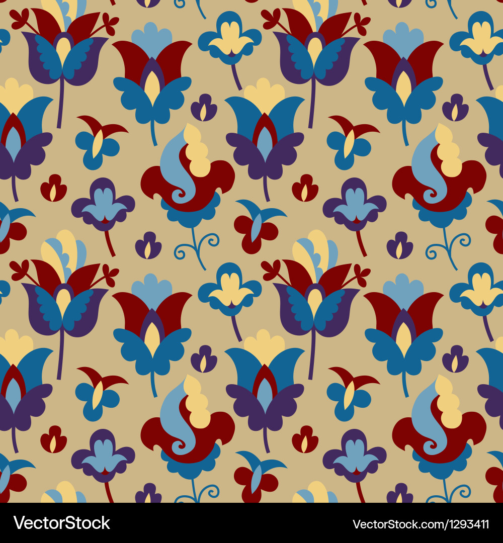 Seamless color flower pattern Vector Image