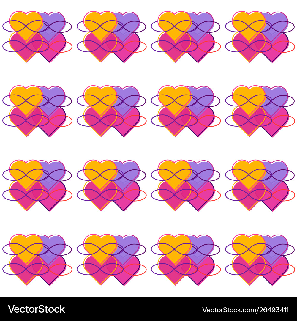Seamless pattern with symbols polyamory vector image