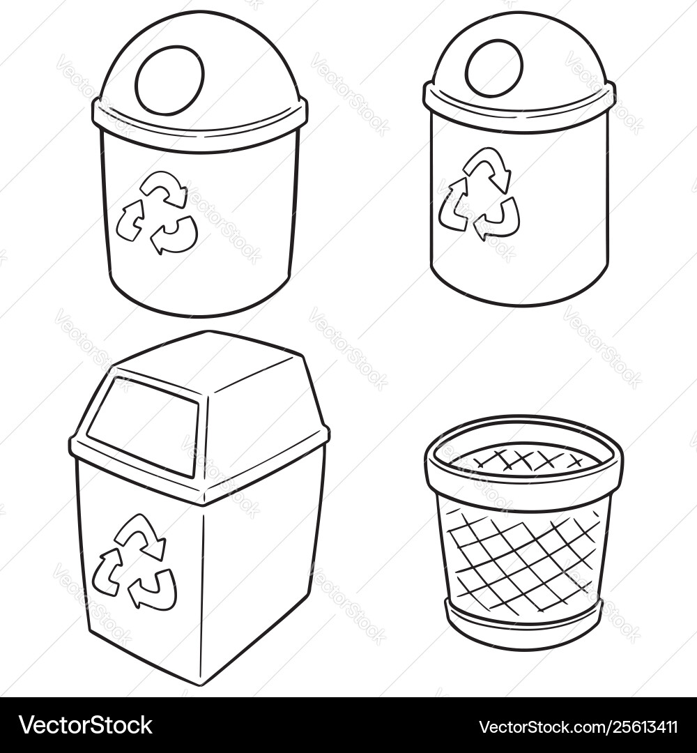 Set recycle garbage Set recycle garbage vector image