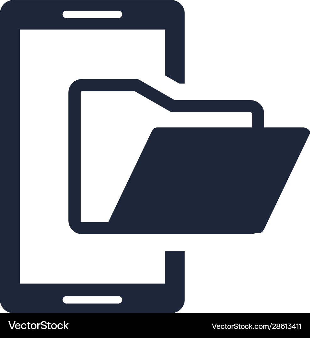 Smartphone device with folder documents Smartphone device with folder documents vector image