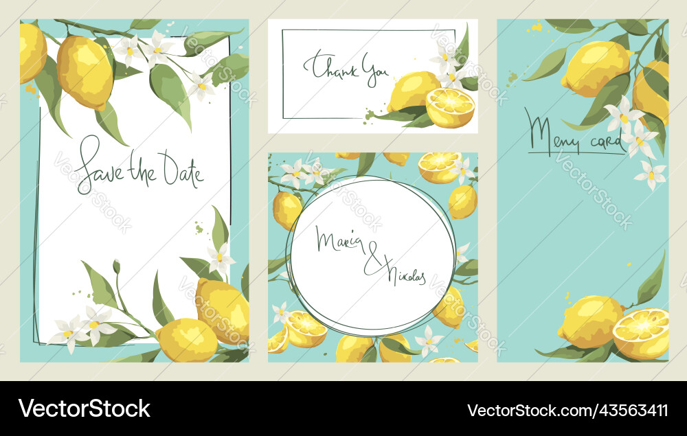 Summer card with lemon branch Summer card with lemon branch vector image